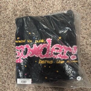 Sp5der “punk v2” black hoodie medium